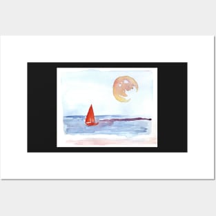 Red Sail Red Moon Posters and Art